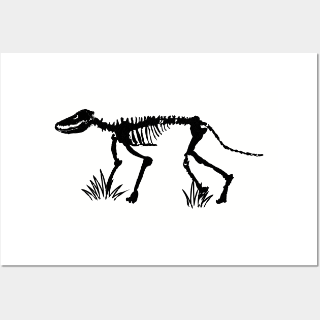 Mammalian skeleton, black Wall Art by RosArt100